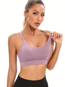 Mesh <b>Racerback</b> Sports <b>Bra</b> Women Medium Impact Scoop Neck Gym Yoga Tank Top Padded Fitness Crop Brassiere Activewear Underwear - Product Image 2