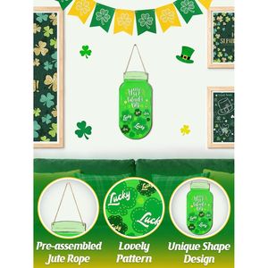 Decorazioni da parete per la festa di San Patrizio, ghirlanda in legno 8 x 21,6 e cartello a forma di vaso per ornamenti da appendere alla porta d'ingresso H - Product Image 5