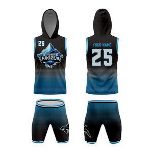 Ensemble Maillot et Short de Football Américain Sublimé Sans Manches à Capuche Chosen, Anti-Transpiration, Respirant, Anti-Bactérien, Unisexe - Product Image 1