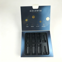 Boîte à rabat de style livre avec boucle et insert blister de haute qualité, emballages personnalisés pour l'emballage de sérum capillaire premium