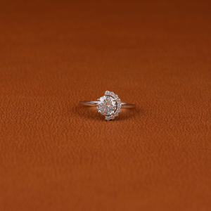14KT Solid Gold Lab Grown Diamond Engagement <b>Ring</b> with Round Cut Center Stone and Side Diamonds Elegant Gift for Her - Product Image 5