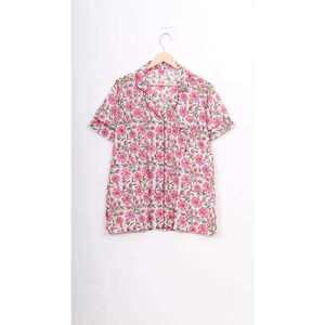 Conjunto de 2 piezas de algodón 100% satinado para mujer, con cuello vuelto, tiro medio, estampado a mano, transpirable, informal de otoño, manga corta elástica 26 - Product Image 3