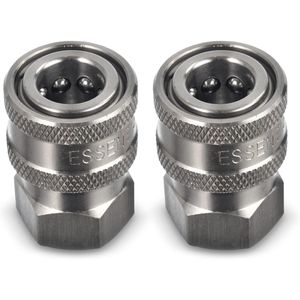 Raccordi Femmina NPT a Connessione Rapida 1/4' in Acciaio Inox per Strumenti di Pulizia Auto con Idropulitrice ad Alta Pressione - Product Image 1