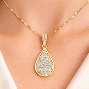 925 <b>Silver</b> Plated Moissanite Diamond Water Drop Charms Pendants <b>Necklace</b> Custom Trendy Women's Jewelry Birthday Engagement Gifts - Product Image 2