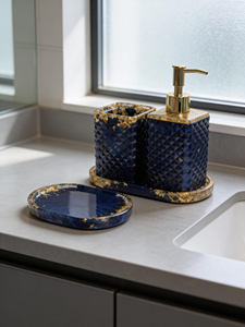 NEHA ENTERPRISES custom resin bathroom <b>set</b> top selling designer <b>soap</b> dispenser <b>set</b> for home decor and gifting - Product Image 6
