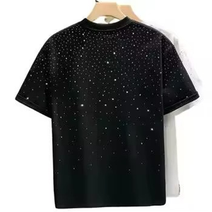 Camisetas de hombre con diamantes de imitación de nuevo diseño, de moda, estilo urbano, estampadas, con diseño y colores personalizados, de gran gramaje, las más vendidas al por mayor. - Product Image 1