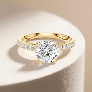 Elegante Anillo de Diamantes Cultivados en Laboratorio, Chapado en Oro de 10Kt, 14Kt, 18Kt y 22Kt, para Mujer, Joyería Elegante para Boda o Compromiso, Regalo - Product Image 1