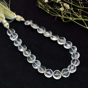 Cuentas facetadas de amatista verde AAA de 10 mm, cuentas briolette en forma de moneda, amatista natural, piedra semipreciosa, cuentas sueltas elegantes para la fabricación de joyería. - Product Image 1