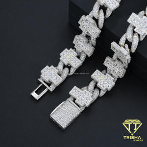 Collier chaîne motif croix en argent sterling 925 et diamants de laboratoire de luxe pour les marques de bijoux de mode et les acheteurs en gros - Product Image 5