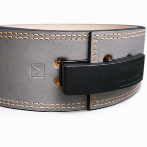 10mm Thick Genuine Cowhide Leather Strong Straight Grey Power Lifting <b>Belt</b> Buckle Customizable Heavy Duty Non-Slip Breathable - Product Image 5