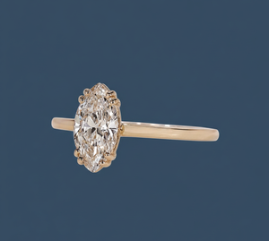 Anillo de Diamante Marquise Cultivado en Laboratorio de 1.00CT, Oro Amarillo de 14K, VVS2, Certificado IGI, Chapado en Rodio, Anillo de Compromiso Personalizado al por Mayor - Product Image 2