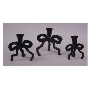 Portavelas con lazo Vintage, candelabro con acabado negro, soporte para Lazo, centro de mesa de Pascua, regalo de boda, portavelas Vintage de latón - Product Image 3