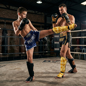 Espinilleras de Muay Thai Personalizadas para Jóvenes y Adultos, para Kickboxing, MMA, Entrenamiento de Boxeo, Sparring, Artes Marciales, Ropa Deportiva - Product Image 2
