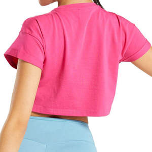 เสื้อยืดครอปผู้หญิงสำหรับฤดูร้อน สีพื้น คอกลม แขนสั้น ทรงปกติ ระบายอากาศได้ดี สกรีนโลโก้ได้ตามต้องการ - Product Image 2