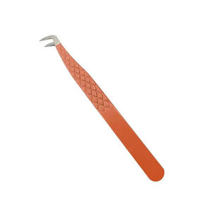 Pince à épiler pour cils DANTRIC IMPLANTS Orange Precision, en acier inoxydable durable, à pointe lisse, 10 mm, pour extensions de cils, outils de maquillage - Product Image 4