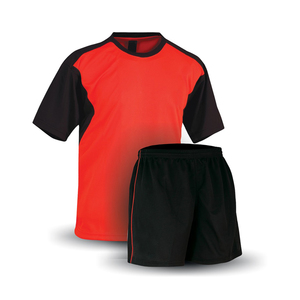 Tenue de football personnalisée, unie, respirante, légère, à séchage rapide, pour homme, bleue, manches courtes, ensemble complet - Product Image 1