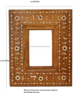 WONDER OVERSEAS Rustic Wooden Picture <b>Frame</b> Set with High Definition Glass Bone Inlay Design for Wall Mount or Table Top - Product Image 5