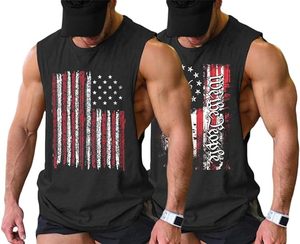 <b>Men</b> American Flag Print Sleeveless Tank Top Breathable O-Neck Casual Muscle <b>Shirt</b> for Gym Bodybuilding Workout - Product Image 1