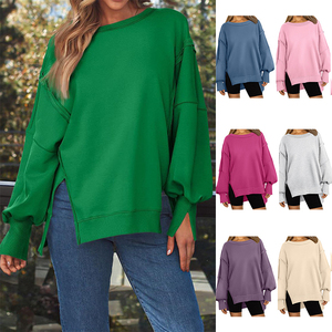 Vêtements de détente doux pour femmes, pull confortable à porter au quotidien, tenue décontractée ample, style décontracté, manches longues, usage quotidien, design simple - Product Image 6