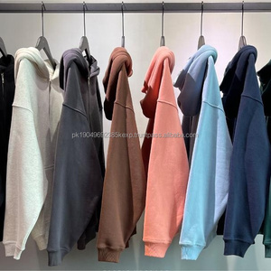 Sweat à capuche oversize tendance avec fermeture éclair, sweat à capuche à manches longues pour l'extérieur, logo personnalisé imprimé, sweat à capuche uni épais pour homme 2023 - Product Image 3