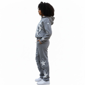 Trending Custom Screen Printing Tracksuit 100%Cotton Fleece High Quality GSM Custom Design Street Wear Or Casual Wear For Unisex - Product Image 6