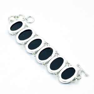 Pulsera de ópalo azul australiano ovalada, plata de ley 925, hecha a mano, estilo bohemio, pulsera de ópalo natural para mujer - Product Image 3