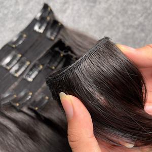 Extensiones de Cabello Natural Liso con Clip a Precio de Mayoreo, Cabello Humano Virgen Vietnamita 100% Suave y Brillante - Product Image 5