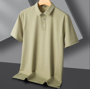 เสื้อโปโลผู้ชายคุณภาพพรีเมียม สีพิสตาชิโอ แขนสั้น ทรงปกติ คอปกพับได้ - Product Image 2