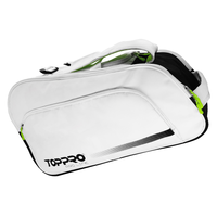 Sac de padel sportif portable personnalisé pour hommes, femmes, unisexe, polyester blanc-noir, fermeture éclair moderne