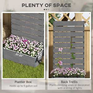 Gray 28.25\" X 15\" X 59\" Outdoor Trellis <b>Planter</b> for Climbing Plants Raised Garden Bed with Durable Plant <b>Box</b> for Garden - Product Image 4