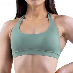 OEM Wholesale Custom logo Deep V Seamless Sports Yoga Bra for Women Back <b>Buckle</b> Active Wear for Ladies Cross Beauty Back Gym <b>Top</b> - Product Image 1