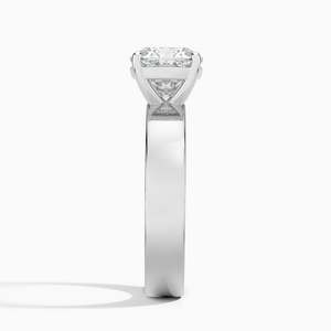 Anillo de compromiso de moissanita de 2 quilates con corte cojín, banda ancha, solitario, para novia - Product Image 4