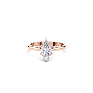 IGI Certified 1CT Marquise Cut Lab Grown Diamond Solitaire Engagement <b>Ring</b> in 9K Yellow / White & Rose Gold - Product Image 1