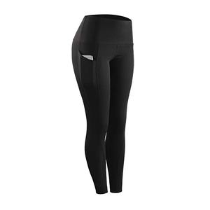 Leggings de compression imprimés pour femmes, taille haute élastique, effet push-up, longueur intégrale, couleur chair, avec poches, pour le yoga, vente en gros - Product Image 4
