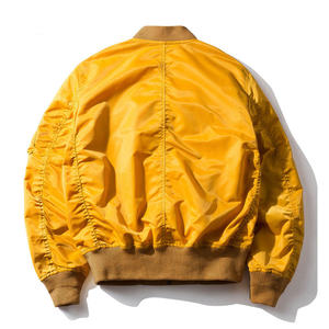 Custom Yellow Satin Bomber <b>Jacket</b> <b>Men</b>’s Lightweight Flight <b>Jacket</b> Zip Front Rib Knit Collar Cuffs Hem <b>Utility</b> Streetwear Outerwe - Product Image 2