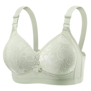 Wire-Free Push-Up <b>Bra</b> Women's 3/4 Cup Breathable Adjustable Straps Elegant Everyday Wear U-Back Rhinestone Pink Knitted - Product Image 4