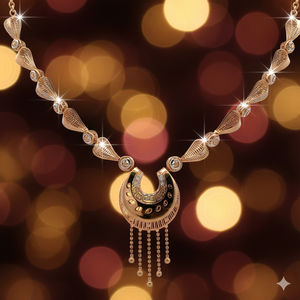 Ensemble collier et boucles d'oreilles en or rose massif 18 carats avec diamants véritables - Ensemble de bijoux de mariée en diamants naturels - Product Image 3