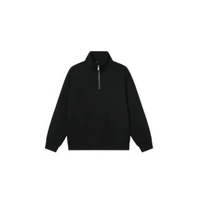 Sudadera de algodón tipo french terry con media cremallera y ribetes de punto acanalado para marcas de ropa urbana. - Product Image 4