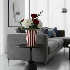 Macetas con Incrustaciones de Hueso Hechas a Mano, Diseño Geométrico Elegante, Recubrimiento Epóxico Ecológico, Decoración de Hogar de Lujo, Flores Artificiales - Product Image 3