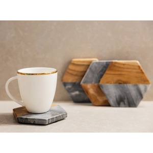 Luxury Wooden <b>Coaster</b> <b>Set</b> with Smooth Finish Decorative Cup Mats for Living Room and Kitchen At Cheap Price - Product Image 3