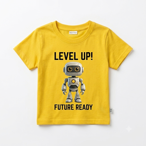 Camiseta de Algodón de Cuello Redondo y Manga Corta para Hombre, con Estampado de Personaje Robot, Color Personalizado, Impresión por Transferencia de Calor, Tela de 180g, Estilo Casual - Product Image 1