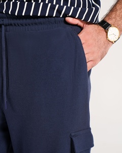 Bermuda pour hommes de qualité supérieure coupe décontractée tendance avec cordon de serrage en métal tissu en nylon polyester teint uni - Product Image 4