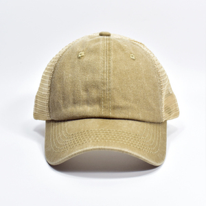 Custom Distressed Effect Trucker Hats OEM Blank Headwear Supply White Label Manufacturing Trucker Hats <b>Plain</b> Mesh Hats Bulk - Product Image 4