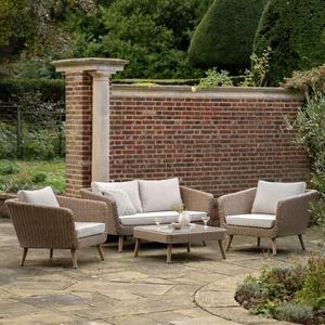 Conjunto de Muebles de Jardín de Ratán para Exteriores, Sofá, Silla y Mesa con Cojines, Muebles de Ocio para Patio, Hotel, Restaurante - Product Image 1