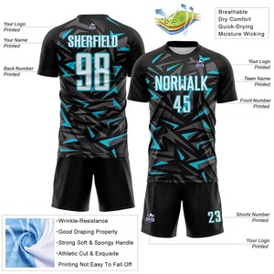 Maillot de football personnalisé par sublimation, nom d'équipe 00, unisexe, col rond, manches courtes, polyester anti-humidité, coupe athlétique - Product Image 5