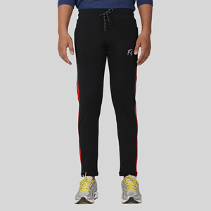 Pantalon de survêtement sport bleu quatre directions avec bande latérale, logo personnalisable, impression HD, délavage coloré, 100 % polyester, séchage rapide, tailles homme M/L/XL - Product Image 1