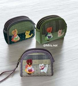 Borsa da Polso in Cotone Ricamata a Mano, Borsellino con Cerniera Patchwork, Design Carino per Uso Quotidiano, Regalo per Feste, Accessorio Unisex - Product Image 4