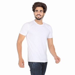 T-shirt pour homme de qualité supérieure, manches courtes, couleur blanche, coupe ajustée, col rond, en coton, vêtements décontractés pour homme adulte - Product Image 4