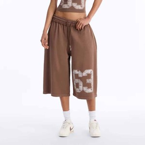 Oem Custom Screen Printed logo Vintage Sweat <b>Shorts</b> Heavy Cotton Men Oversized Baggy <b>Wide</b> <b>Leg</b> <b>Shorts</b> Supplier - Product Image 6
