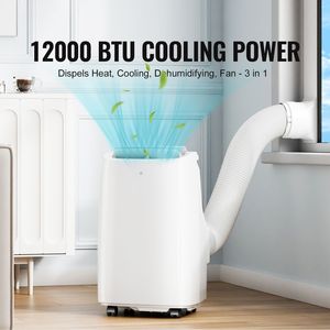 Unidad de Aire Acondicionado Portátil de 12,000 BTU, 3 en 1, con Control Remoto, para 550-700 Pies Cuadrados, Modo de Ventilador y Deshumidificador - Product Image 1